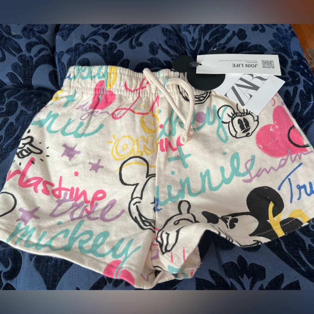 Disney X Zara printed French Terry short NWT
